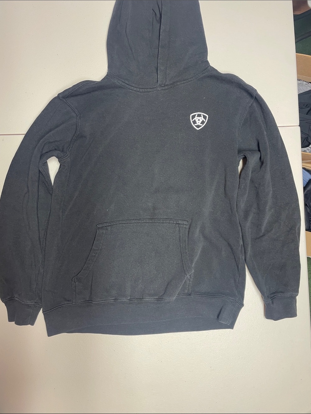 Ariat Black Kids Hoodie with White Shield Logo